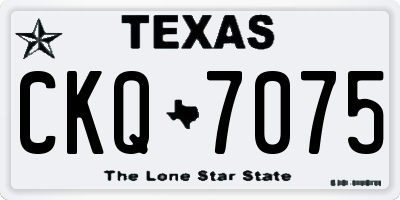 TX license plate CKQ7075