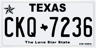 TX license plate CKQ7236
