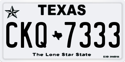 TX license plate CKQ7333
