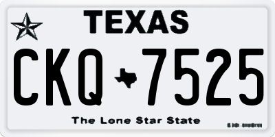 TX license plate CKQ7525