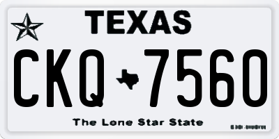 TX license plate CKQ7560