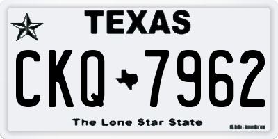 TX license plate CKQ7962