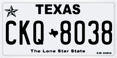 TX license plate CKQ8038