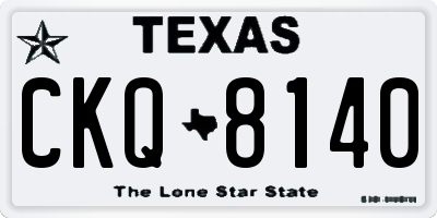TX license plate CKQ8140