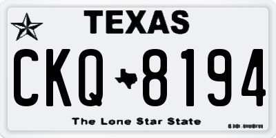 TX license plate CKQ8194