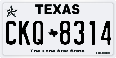 TX license plate CKQ8314