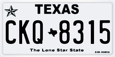 TX license plate CKQ8315