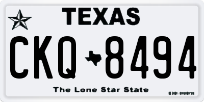 TX license plate CKQ8494