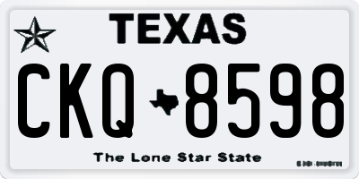 TX license plate CKQ8598