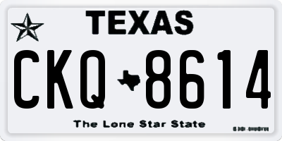 TX license plate CKQ8614