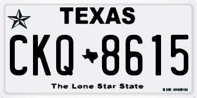 TX license plate CKQ8615