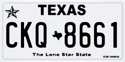 TX license plate CKQ8661