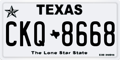 TX license plate CKQ8668
