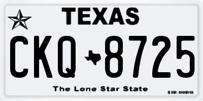 TX license plate CKQ8725