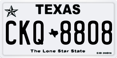 TX license plate CKQ8808