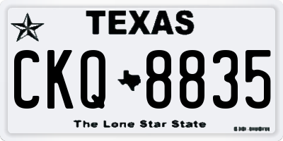 TX license plate CKQ8835