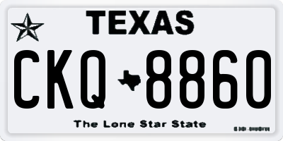 TX license plate CKQ8860