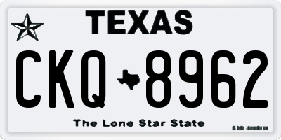 TX license plate CKQ8962