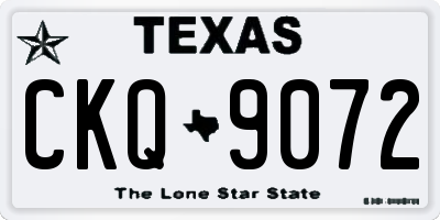 TX license plate CKQ9072