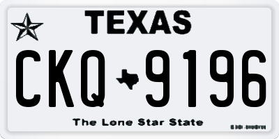 TX license plate CKQ9196