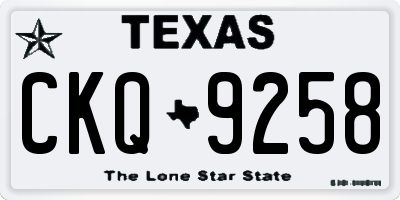 TX license plate CKQ9258