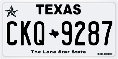 TX license plate CKQ9287