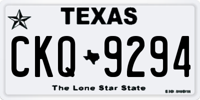TX license plate CKQ9294