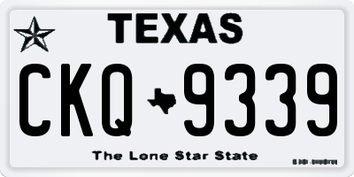 TX license plate CKQ9339