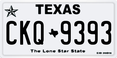 TX license plate CKQ9393
