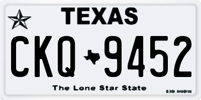 TX license plate CKQ9452