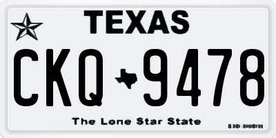TX license plate CKQ9478