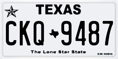TX license plate CKQ9487