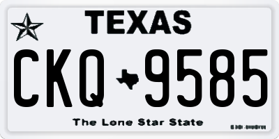 TX license plate CKQ9585