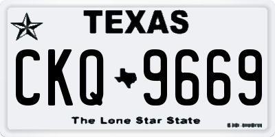 TX license plate CKQ9669