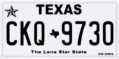 TX license plate CKQ9730