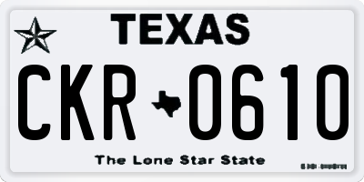 TX license plate CKR0610