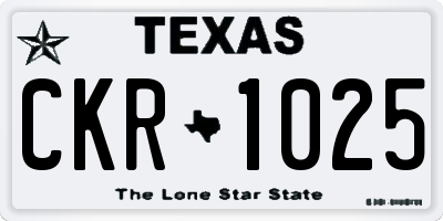 TX license plate CKR1025