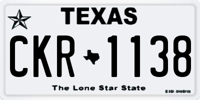 TX license plate CKR1138
