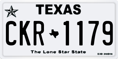TX license plate CKR1179