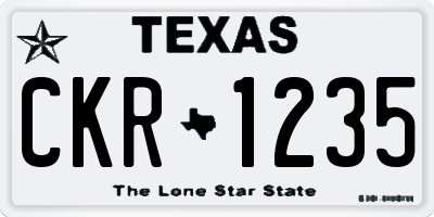 TX license plate CKR1235