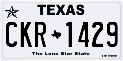 TX license plate CKR1429