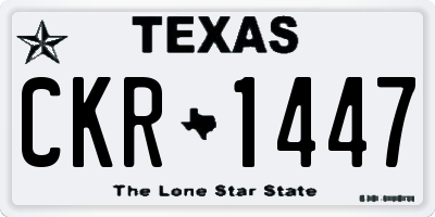 TX license plate CKR1447