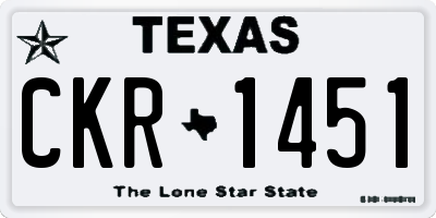 TX license plate CKR1451
