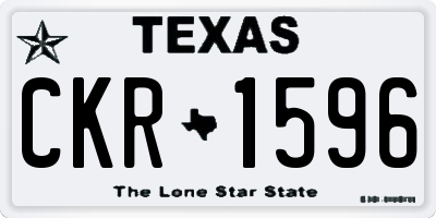 TX license plate CKR1596