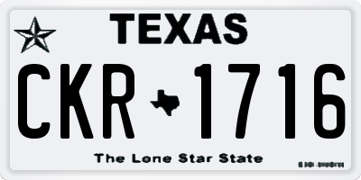 TX license plate CKR1716