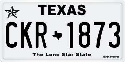 TX license plate CKR1873