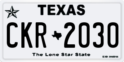 TX license plate CKR2030
