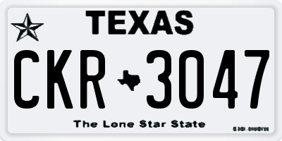 TX license plate CKR3047