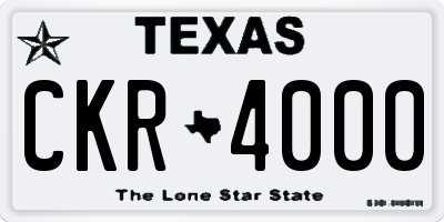 TX license plate CKR4000