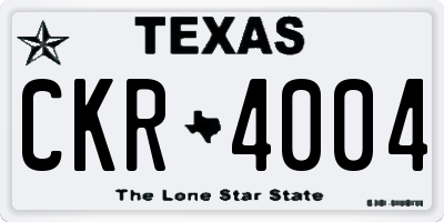 TX license plate CKR4004